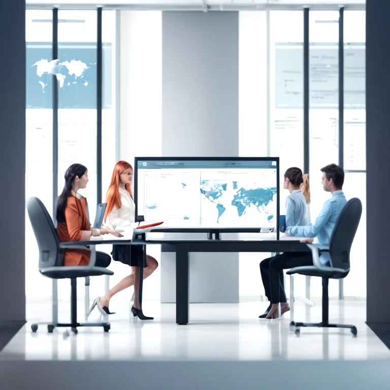 Team collaborating on innovative business software development